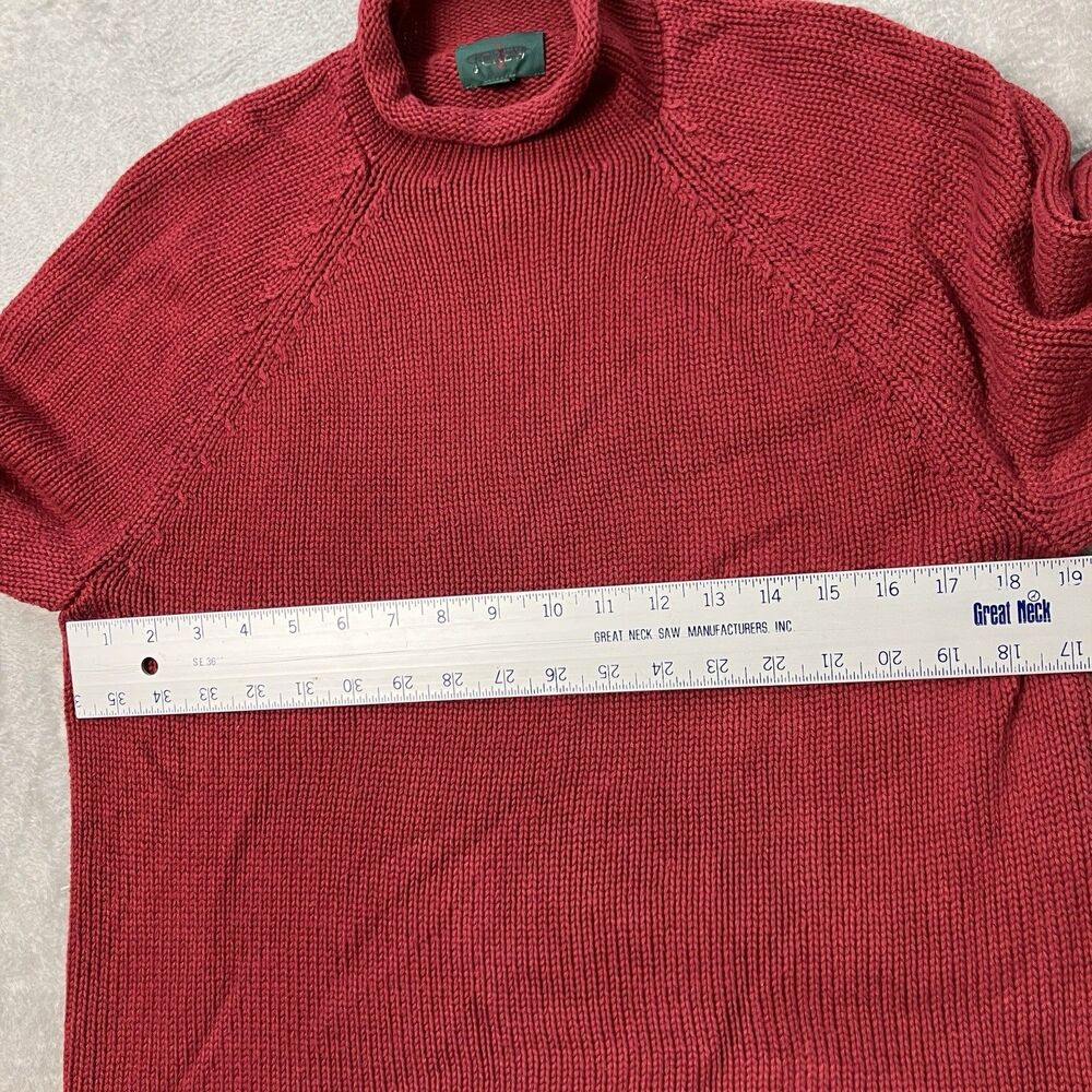 J Crew Sweater Mens XS Red 1988 Rollneck Cotton Minimalist Coastal Spring BW186 - Picture 6 of 10